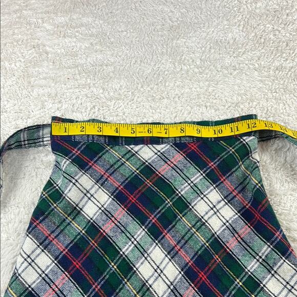Vintage tartan plaid green, white, red, blue wrap skirt, girls size 12 or XS - Picture 4 of 5